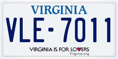 VA license plate VLE7011