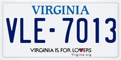 VA license plate VLE7013