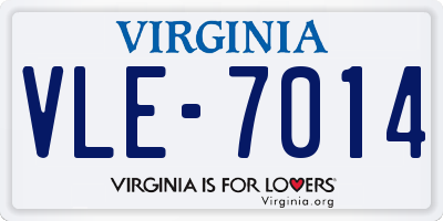 VA license plate VLE7014