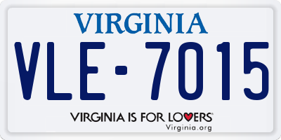 VA license plate VLE7015