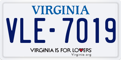 VA license plate VLE7019