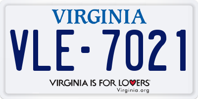 VA license plate VLE7021