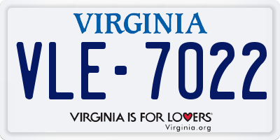 VA license plate VLE7022
