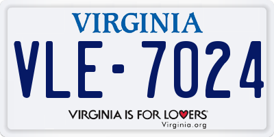 VA license plate VLE7024