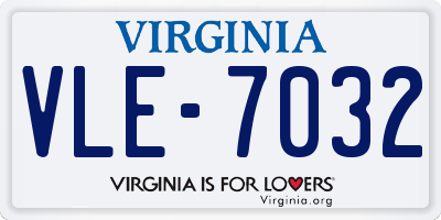 VA license plate VLE7032
