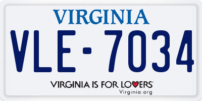 VA license plate VLE7034