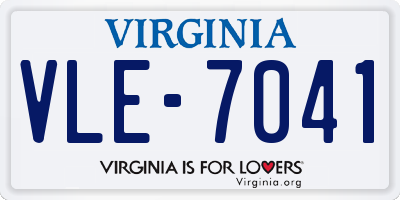 VA license plate VLE7041
