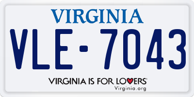 VA license plate VLE7043