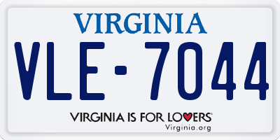 VA license plate VLE7044