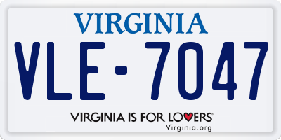 VA license plate VLE7047
