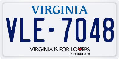 VA license plate VLE7048