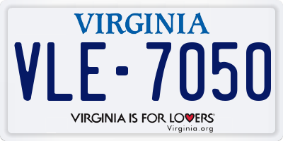 VA license plate VLE7050