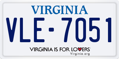 VA license plate VLE7051