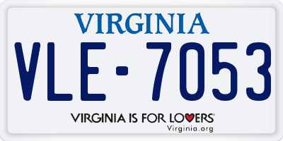 VA license plate VLE7053