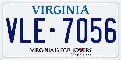 VA license plate VLE7056