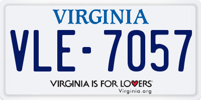 VA license plate VLE7057