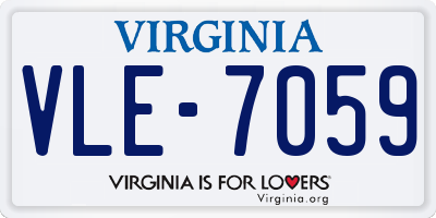 VA license plate VLE7059