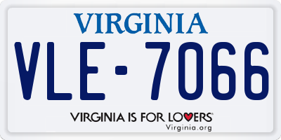 VA license plate VLE7066