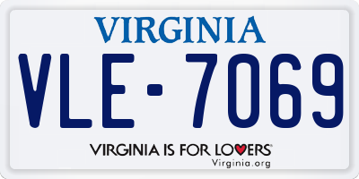 VA license plate VLE7069