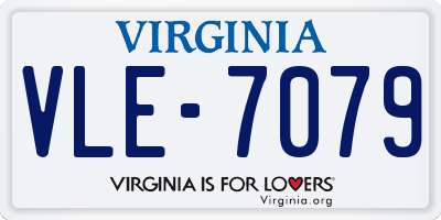 VA license plate VLE7079