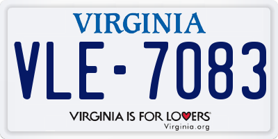 VA license plate VLE7083