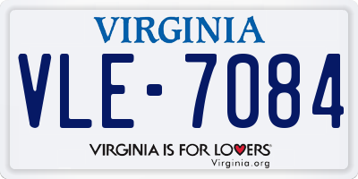 VA license plate VLE7084