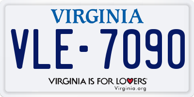 VA license plate VLE7090