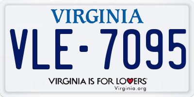 VA license plate VLE7095
