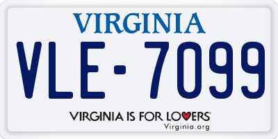 VA license plate VLE7099