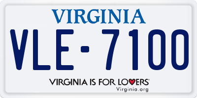 VA license plate VLE7100