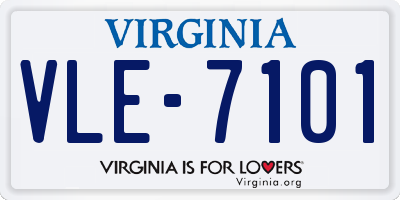 VA license plate VLE7101