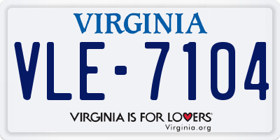 VA license plate VLE7104