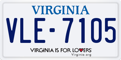 VA license plate VLE7105