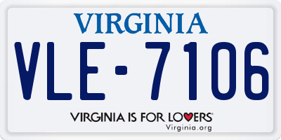 VA license plate VLE7106