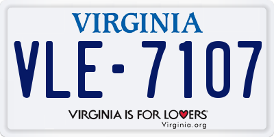 VA license plate VLE7107