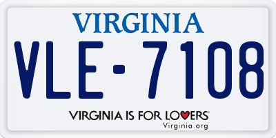 VA license plate VLE7108