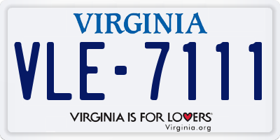 VA license plate VLE7111