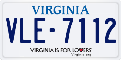 VA license plate VLE7112