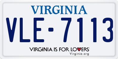 VA license plate VLE7113
