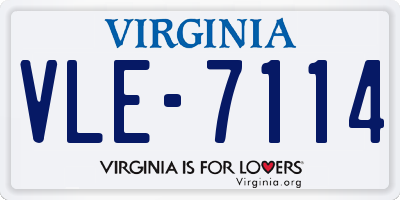 VA license plate VLE7114