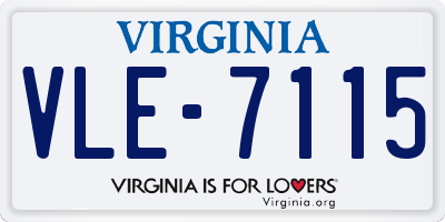 VA license plate VLE7115