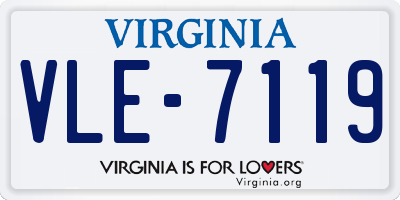 VA license plate VLE7119