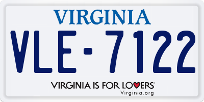 VA license plate VLE7122