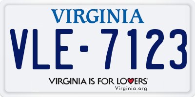 VA license plate VLE7123