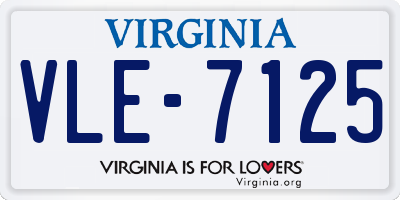 VA license plate VLE7125