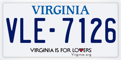 VA license plate VLE7126