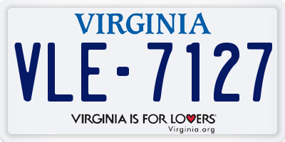 VA license plate VLE7127