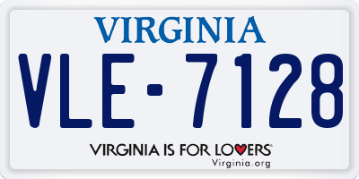 VA license plate VLE7128