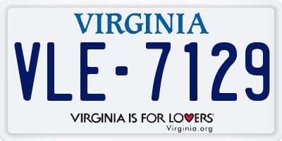VA license plate VLE7129