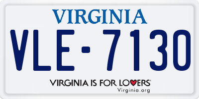 VA license plate VLE7130